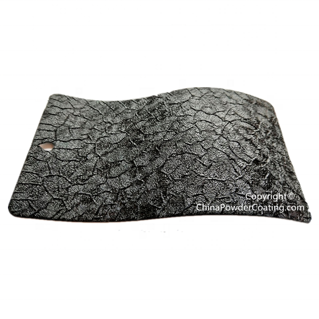 Cuir de fissuration de marbre de peau de crocodile effet de marteau Ral 9005 revêtement époxy noir de poudre de polyester